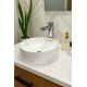 370*370*130mm Bathroom Round Carrara White Above Counter Ceramic Wash Basin